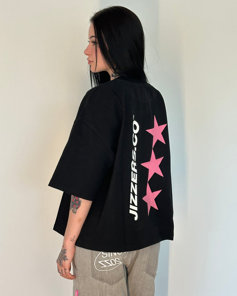 ★★★ STARS BLACK/PINK TEE
